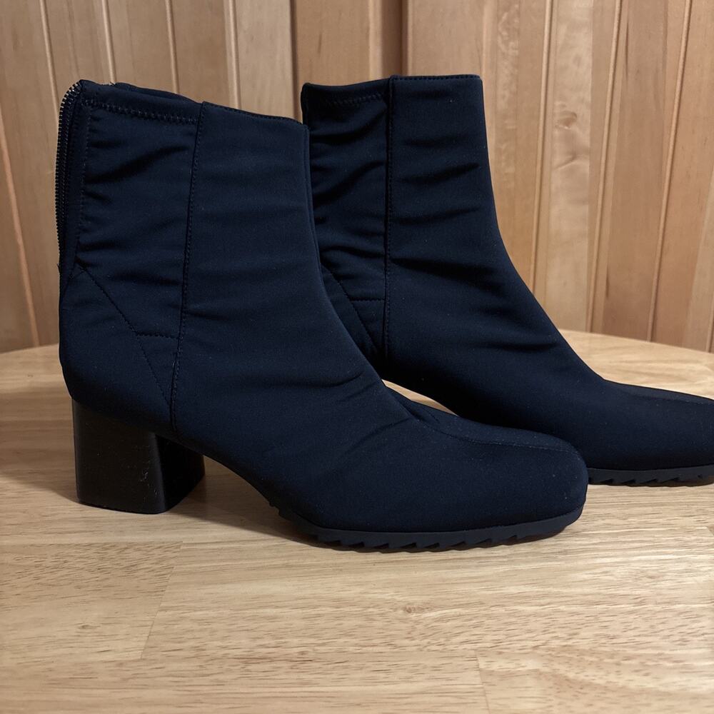 Bandolino B-Darren Black Stretch Ankle Boots Square Toe Block Heel Women’s 7.5